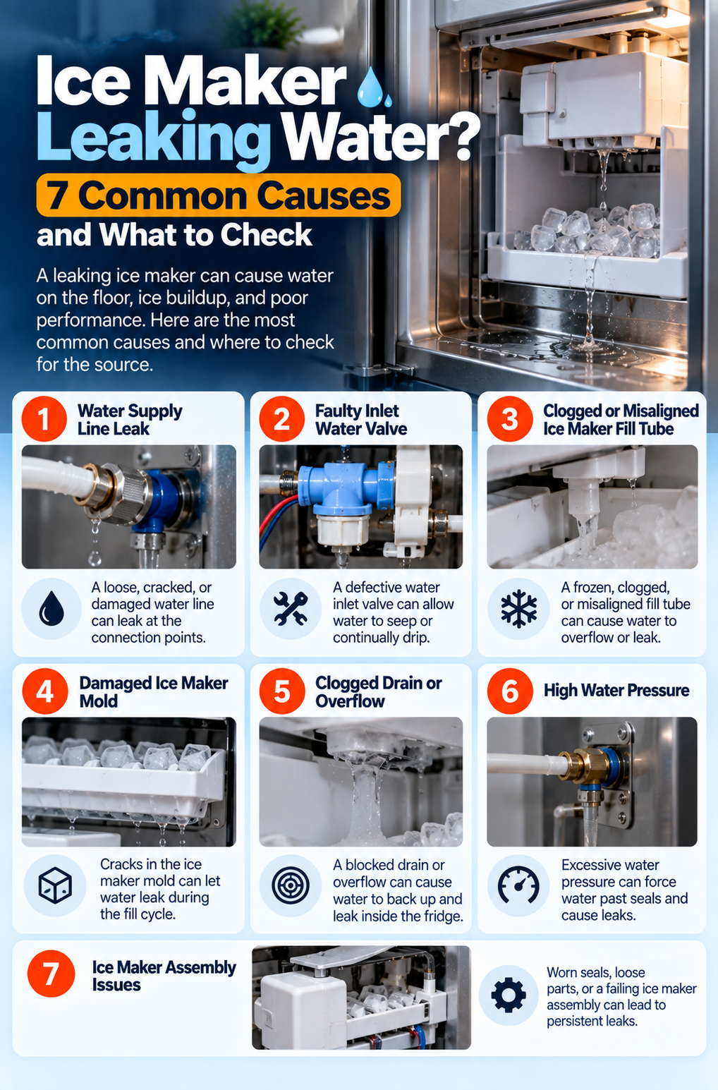Ice maker leaking water